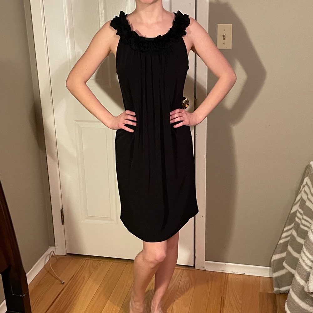 Jessica, little black dress w/ruffle collar,SM/MED